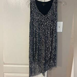 Cupio Size Medium Long Tunic Asymmetrical Sheer Lined Animal Top